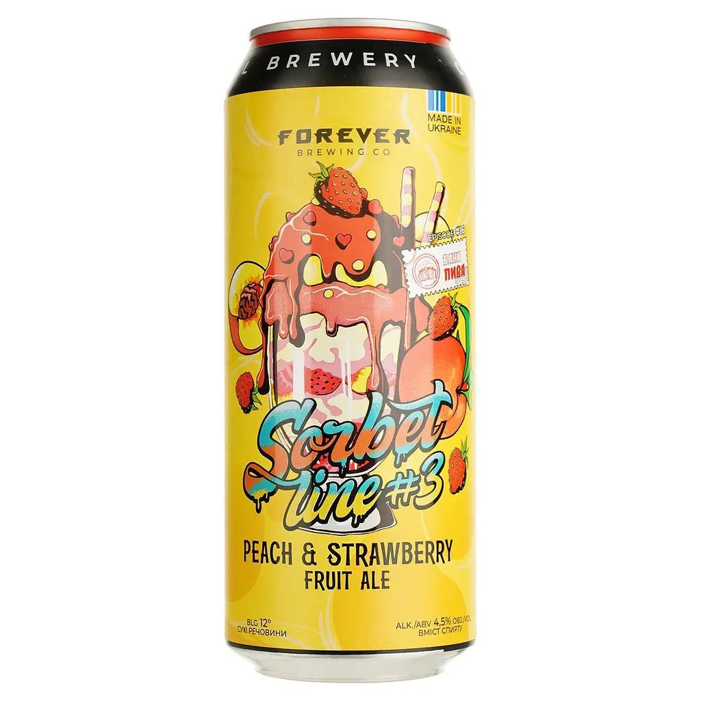 Пиво Forever Peach & Strawberry світле 4.5% 0.5 л з/б
